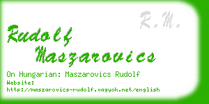 rudolf maszarovics business card